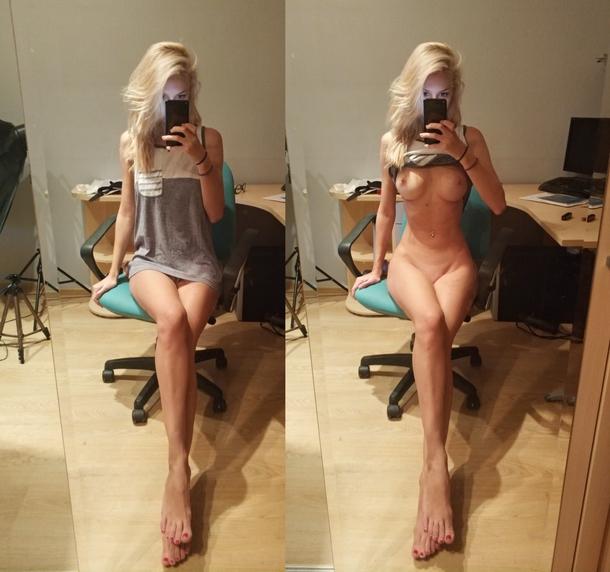 Mirror selfie before the bed