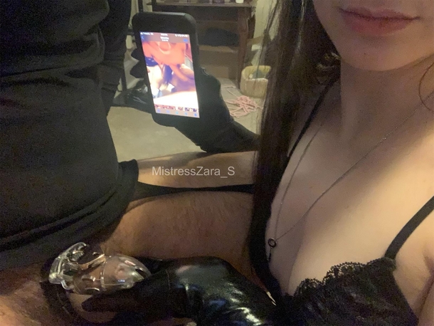 Love showing my pet videos of the big cock Ive been sucking while his little clit stays locked up