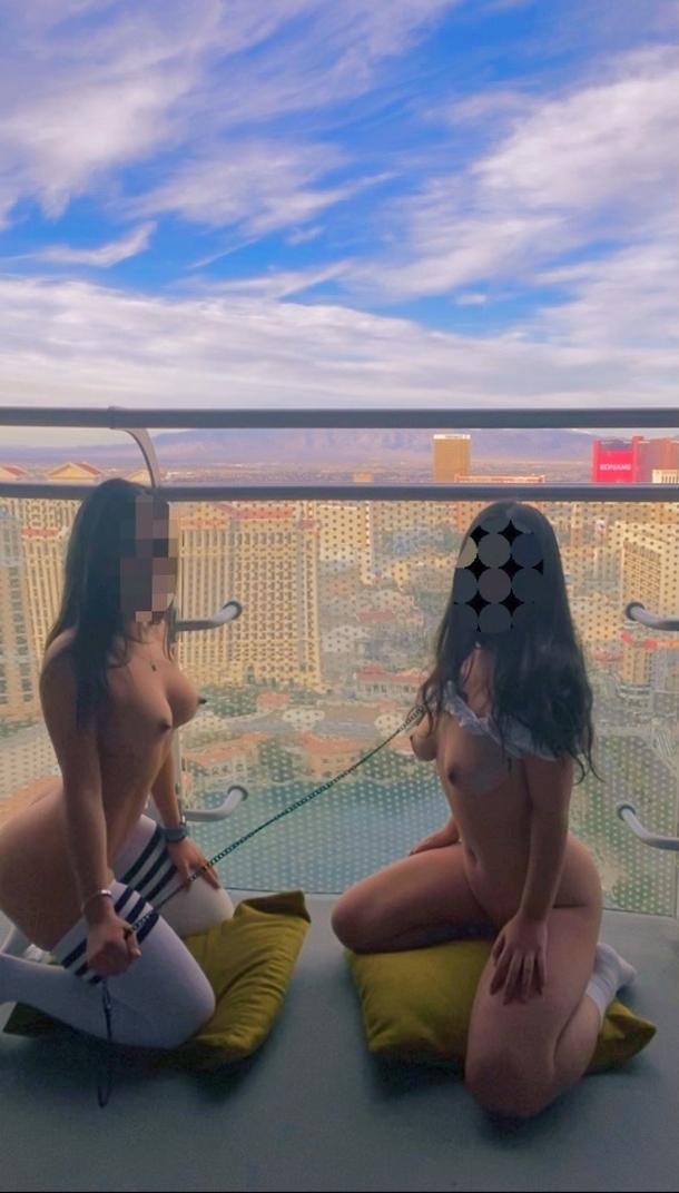 would you let two asian girls take care of your cock on this balcony