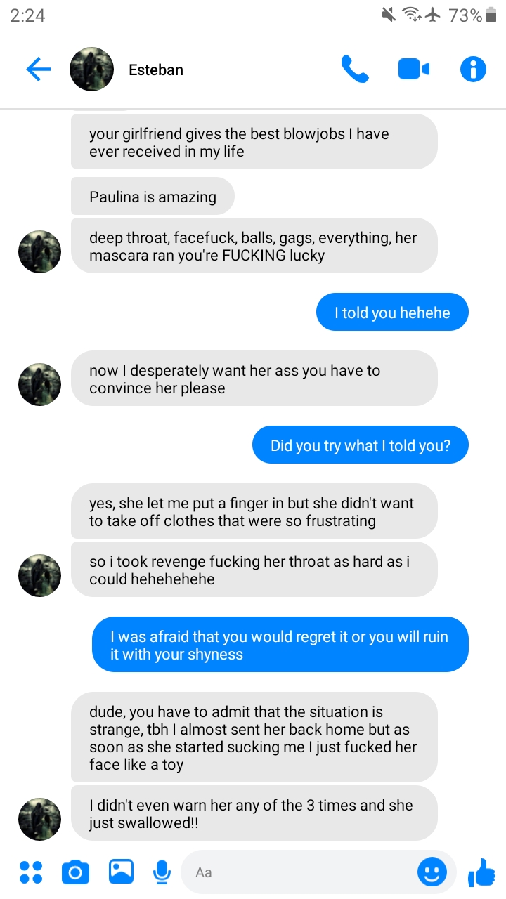 I convinced my girlfriend to give a friend of mine a blowjob, she wasn't sure but she owed me one, he was so nervous and incredulous that he almost ruined it...