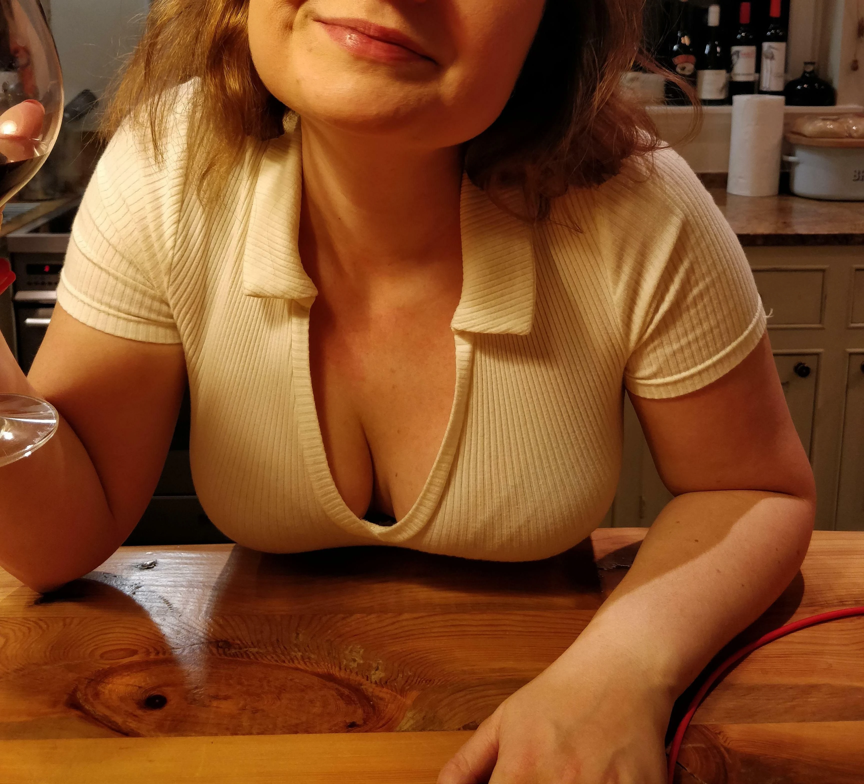 I'm smug because I know hubby can't resist these tits